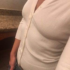 White button up cardigan